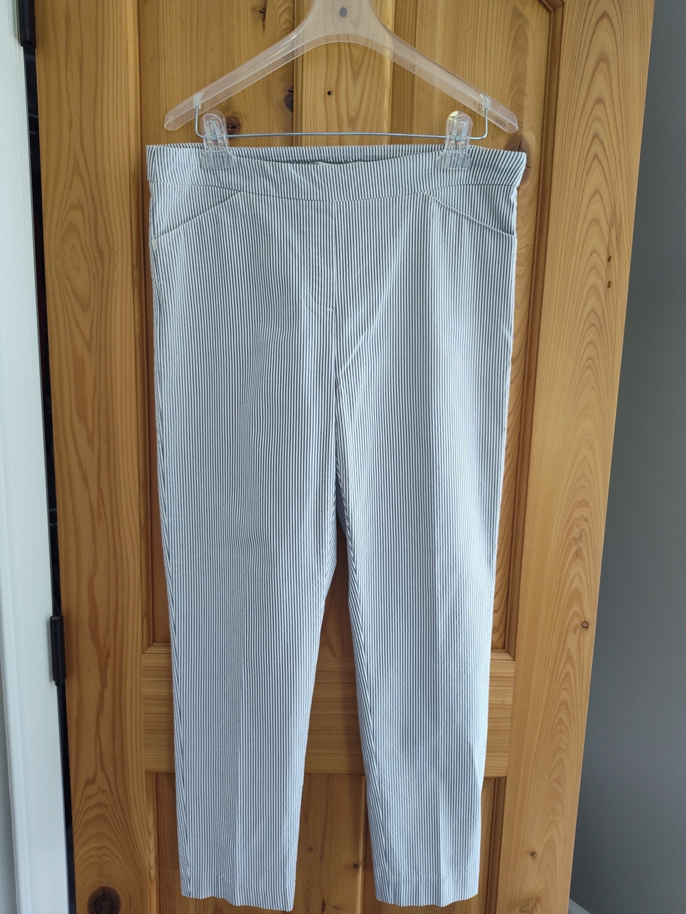 Rachael Zoe Women's Grey And White Flat Front Trousers, Size 12